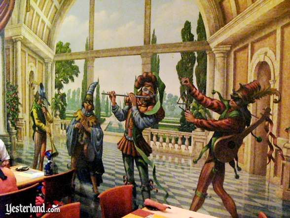 Photo of trompe lil mural of court musicians in Alfredos
