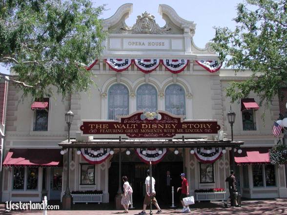 The Walt Disney Story marquee at Disneyland, 2004