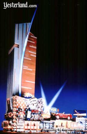 Rendering of 42nd Street redevelopment hotel by night