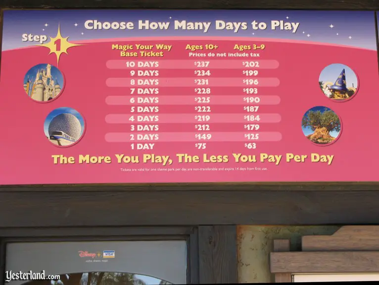 Photo of “Magic Your Way” pricing sign