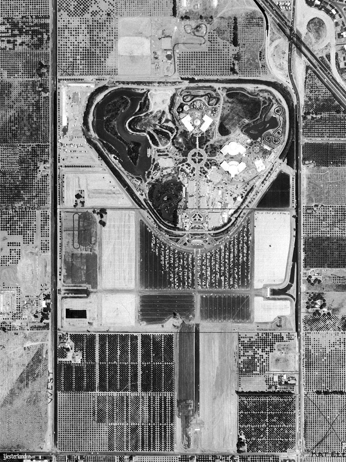 Disneyland from Above on July 15, 1955 (1200 x 1600)
