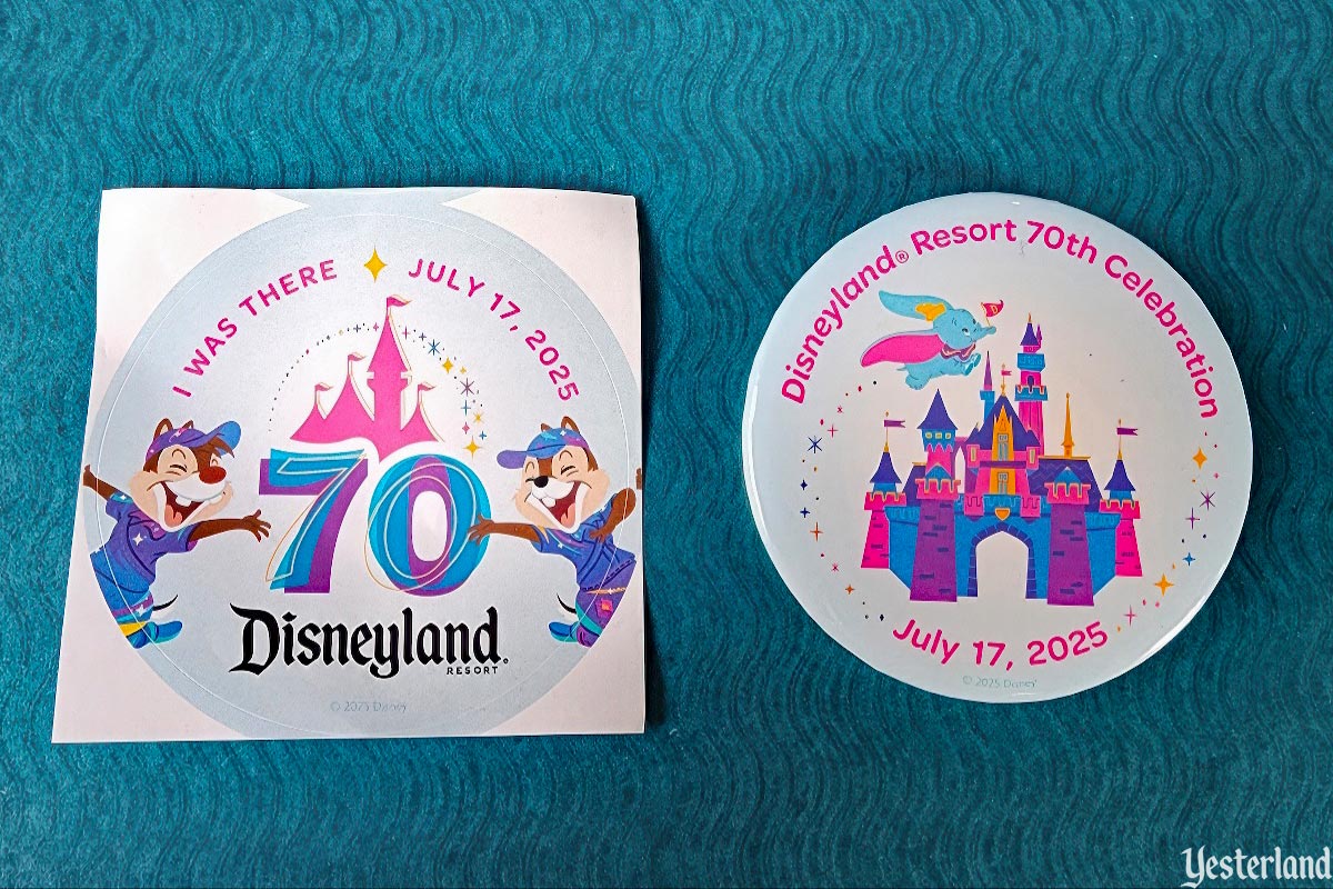 Sticker and button given to guests on July 17, 2025