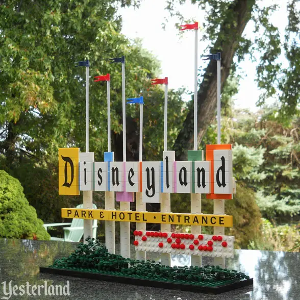 LEGO model of Disneyland’s iconic Harbor Blvd. sign