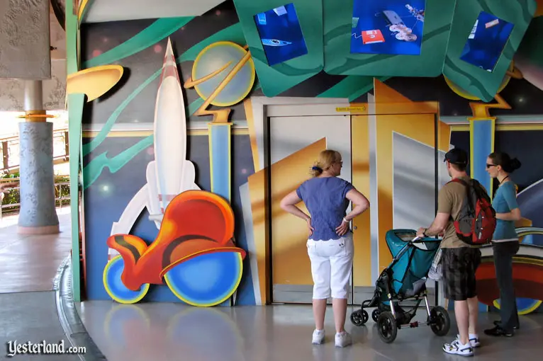 Rocket to the Moon homage at an entrance to the Innoventions at Disneyland