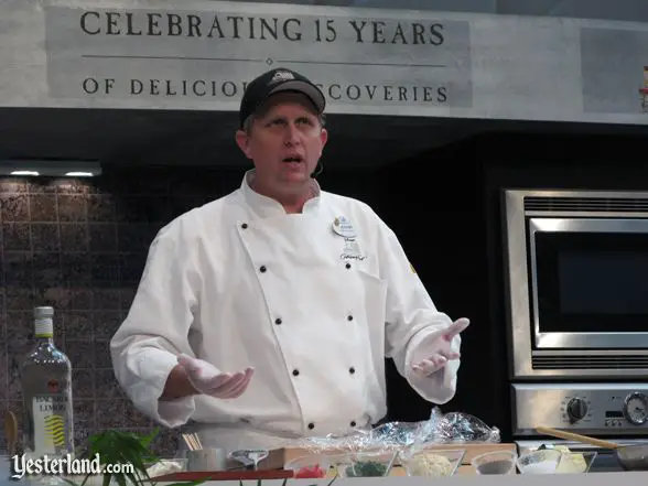 Chef at culinary demo, Epcot Food and Wine Festival, 2010