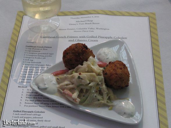Sample at culinary demo at Epcot Food and Wine Festival, 2010