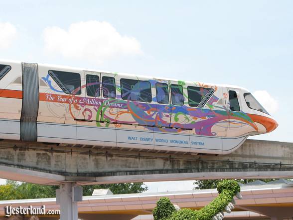 Walt Disney World Monorail decorated for The Year of a Million Dreams