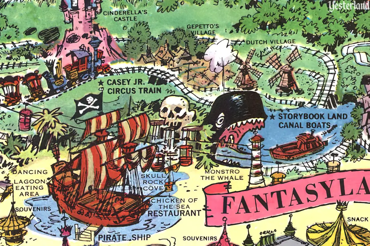 Detail from the souvenir map of Disneyland, 1964