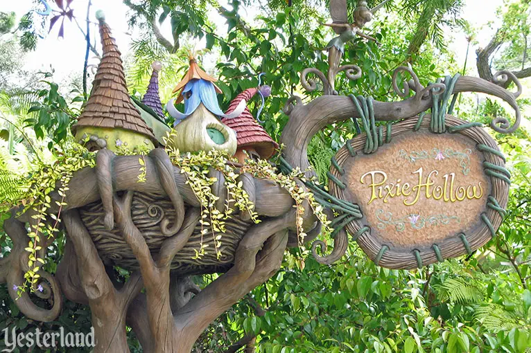 Pixie Hollow sign at former Triton’s Garden, Disneyland: 2010, by Werner Weiss