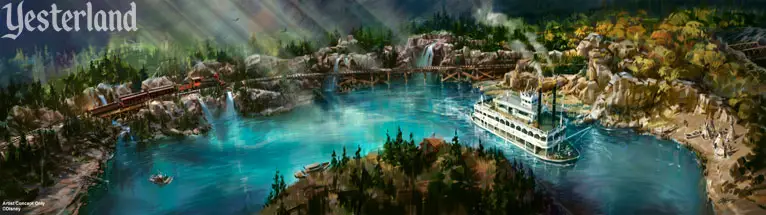Concept art for revamped Rivers of America at Disneyland