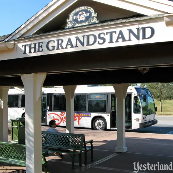 A bus stop at Disney's Saratoga Springs Resort