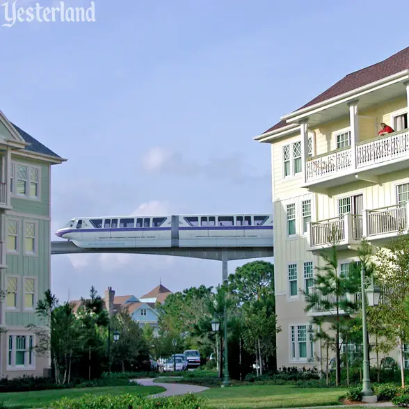 Photoshopped image of Disney's Saratoga Springs Resort with Monorail
