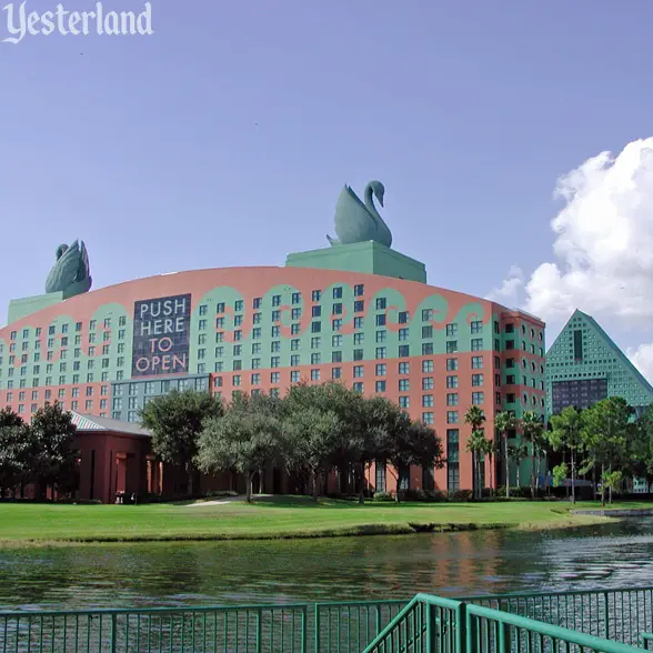 Photoshopped image of Walt Disney World Swan & Dolphin, with their famous black squares