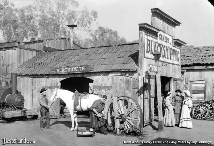 Photo from Knott’s Berry Farm: The Early Years: Blacksmith Shop, 1940