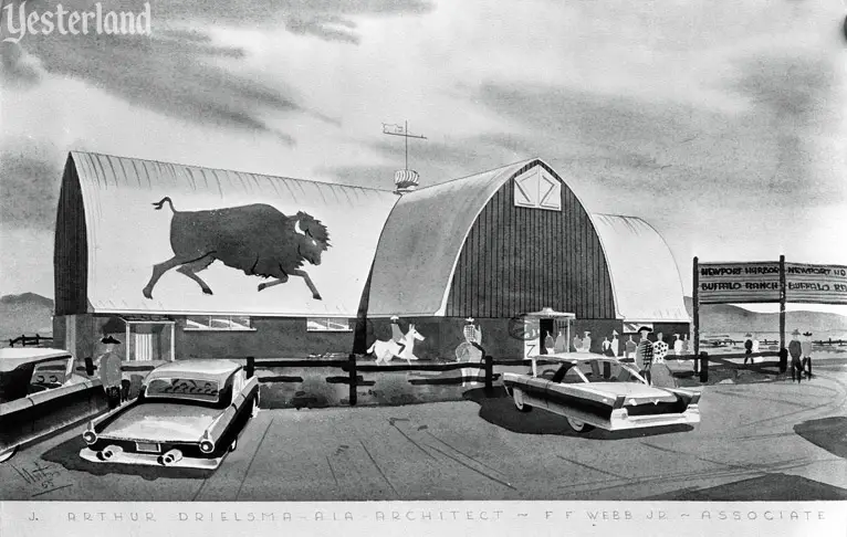 Newport Harbor Buffalo Ranch, rendering, courtesy of the Old Orange County Courthouse Museum / Orange County Archives