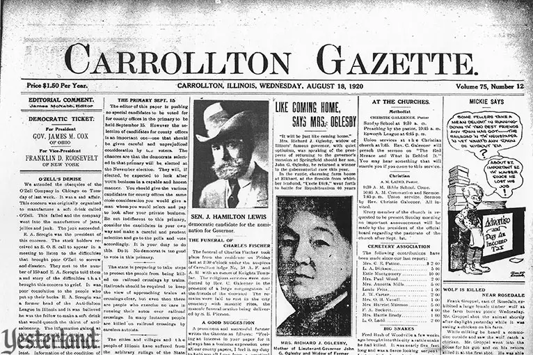 Carrollton Gazette (Carrolton, Illinois) front page, August 18, 1920