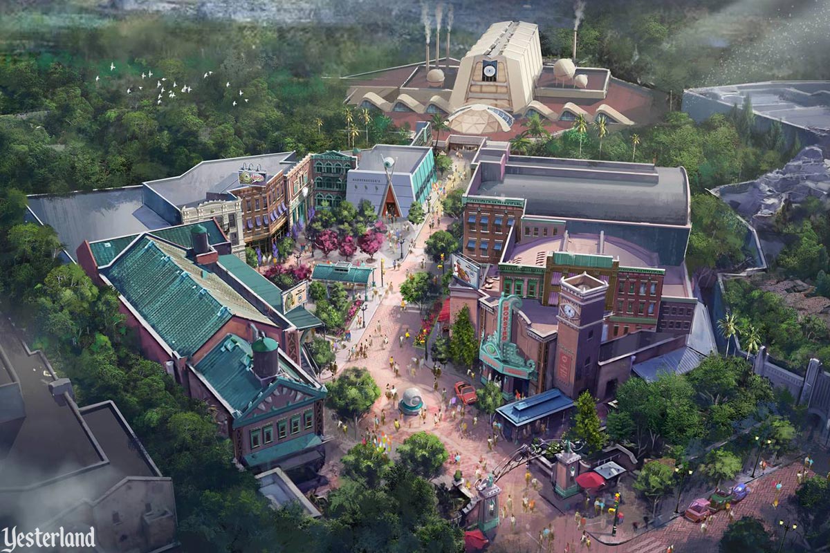 Concept art for Monsters Inc. land at Disney’s Hollywood Studios