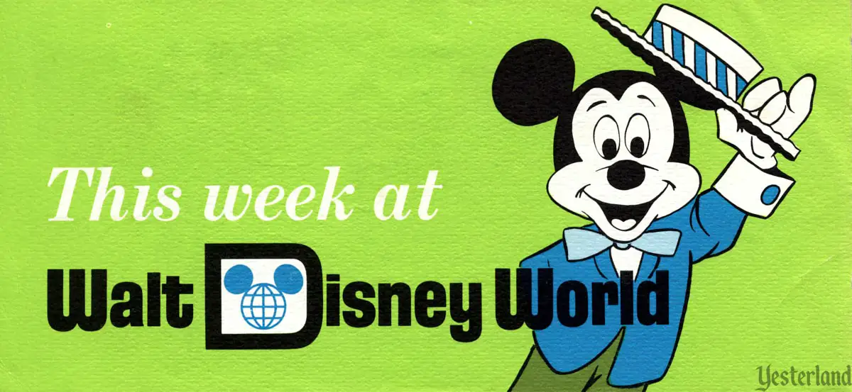 This Week at Walt Disney World, green cover with Mickey Mouse